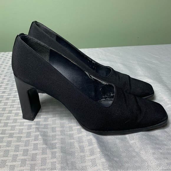 Stuart Weitzman | Square Toe Block Heels - 7 - Picture 1 of 9